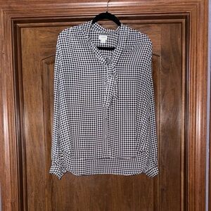 J. Crew Monochrome Houndstooth Top